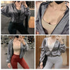 POINT FIXE Sauna Suit Women's Raglan Zip-up Jacket Gray - MUMUSK